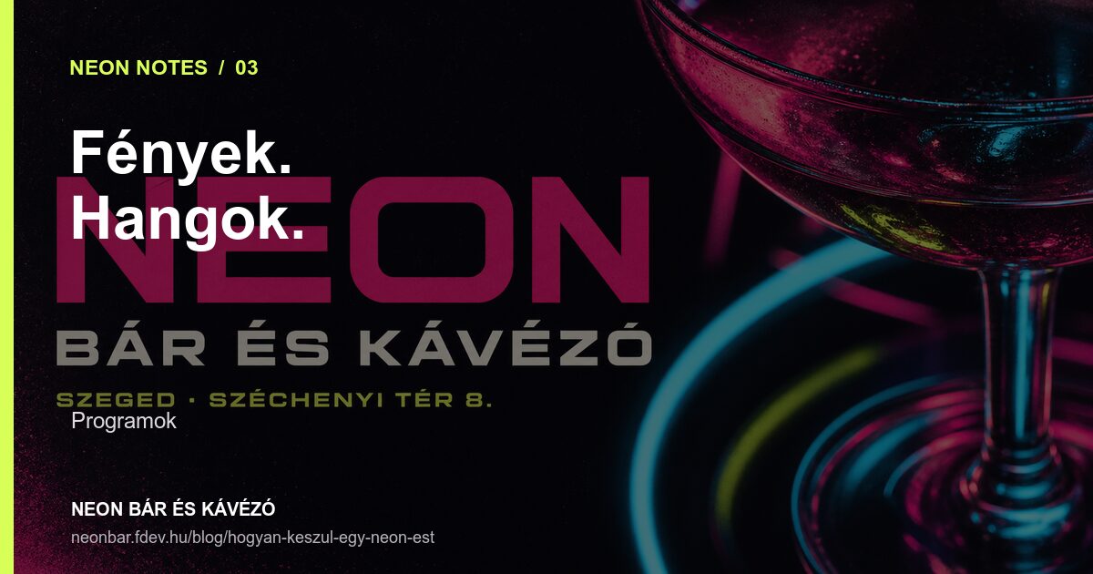 Rózsaszín és kék neonfények egy esti program alatt