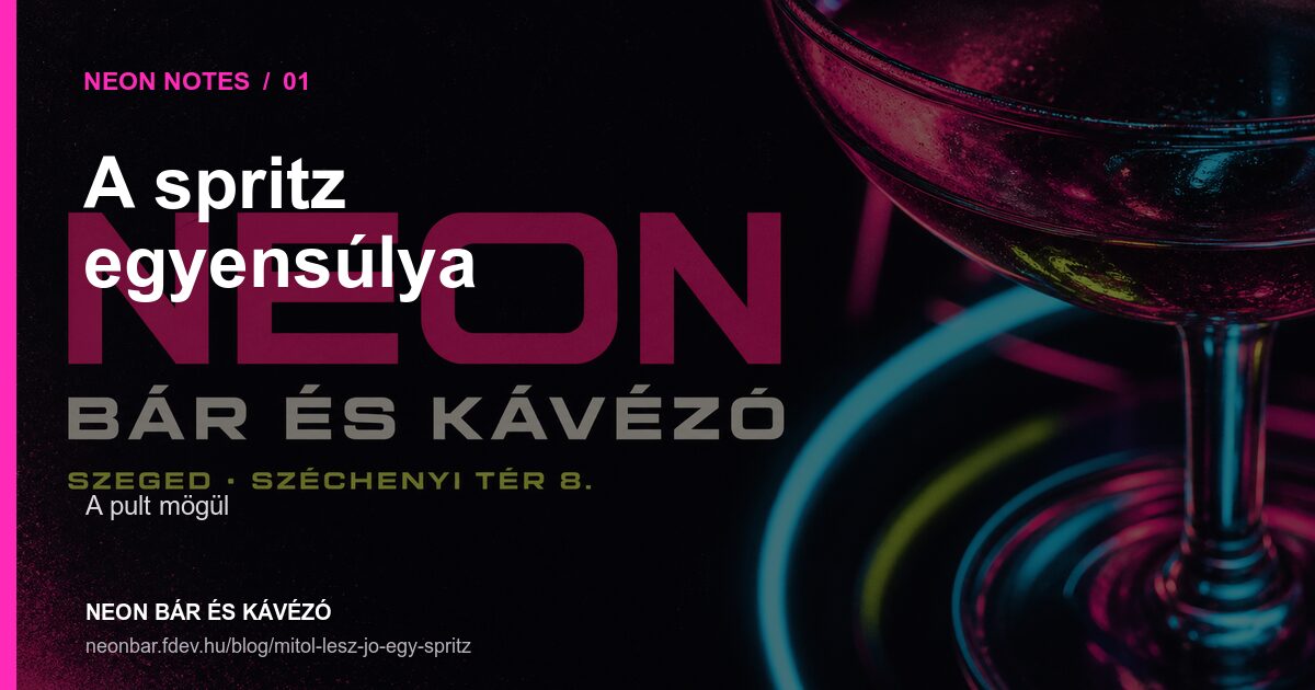Narancsszínű spritz koktél neonfényben a bárpulton